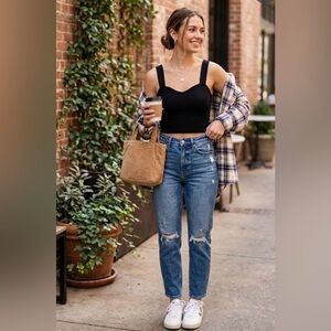 NWT- Black Sweetheart Crop Tank- Nordstrom